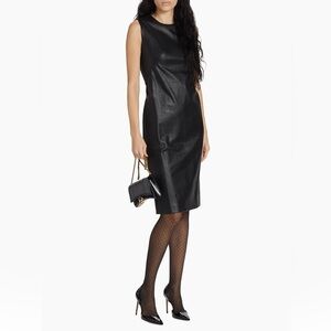 SPANX Black Faux Leather Sheath Dress 
Size M original Price $228